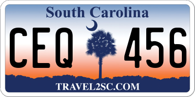 SC license plate CEQ456