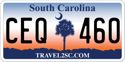SC license plate CEQ460