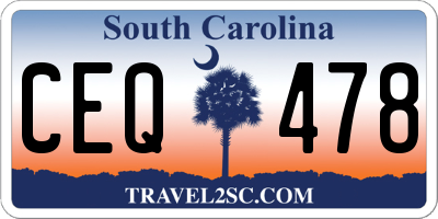 SC license plate CEQ478