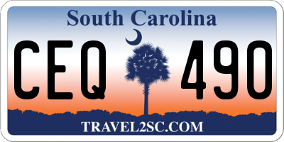 SC license plate CEQ490