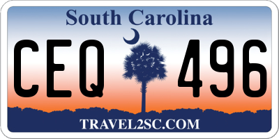 SC license plate CEQ496