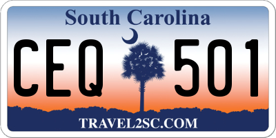 SC license plate CEQ501