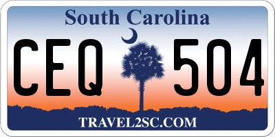 SC license plate CEQ504