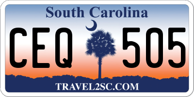 SC license plate CEQ505