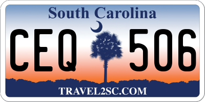 SC license plate CEQ506