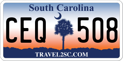 SC license plate CEQ508