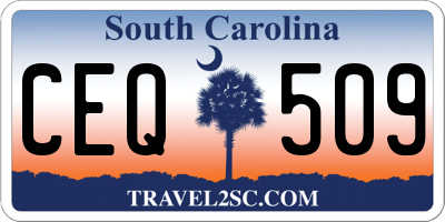 SC license plate CEQ509