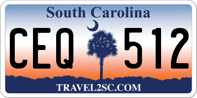 SC license plate CEQ512