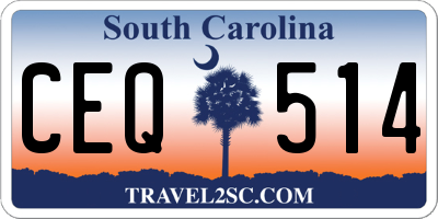 SC license plate CEQ514