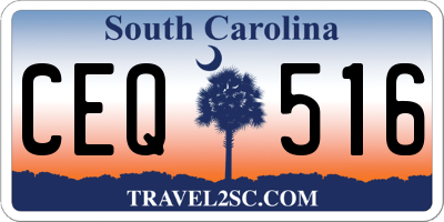 SC license plate CEQ516