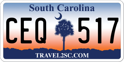 SC license plate CEQ517