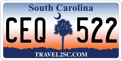 SC license plate CEQ522