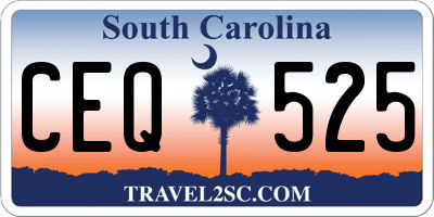 SC license plate CEQ525