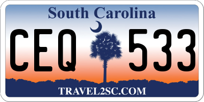 SC license plate CEQ533