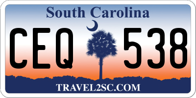 SC license plate CEQ538