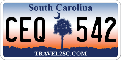 SC license plate CEQ542