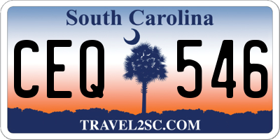 SC license plate CEQ546