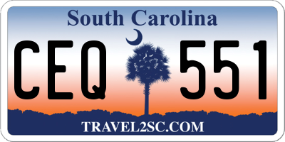 SC license plate CEQ551