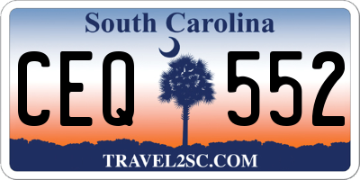 SC license plate CEQ552