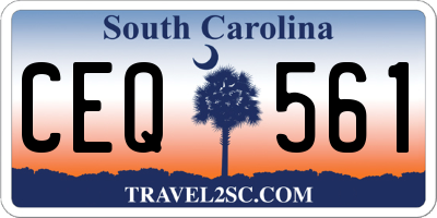 SC license plate CEQ561
