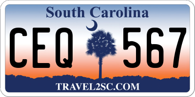 SC license plate CEQ567