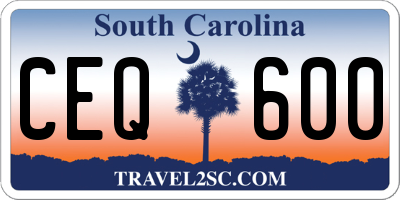 SC license plate CEQ600
