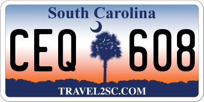 SC license plate CEQ608