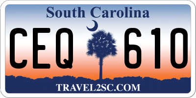 SC license plate CEQ610