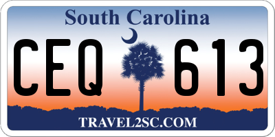 SC license plate CEQ613