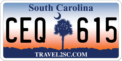 SC license plate CEQ615