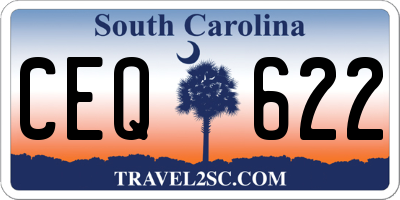 SC license plate CEQ622