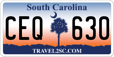 SC license plate CEQ630