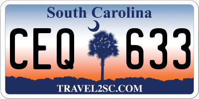 SC license plate CEQ633