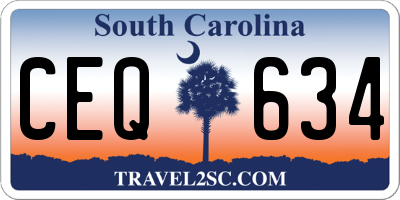 SC license plate CEQ634