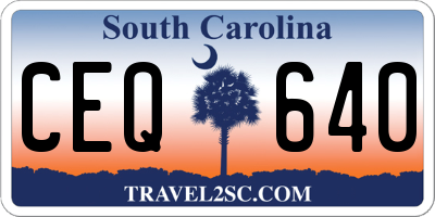 SC license plate CEQ640