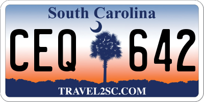 SC license plate CEQ642