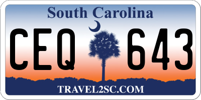 SC license plate CEQ643