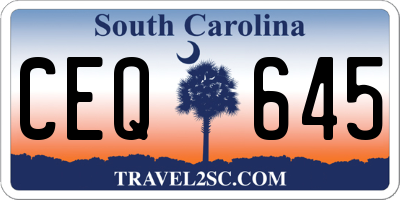 SC license plate CEQ645