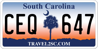 SC license plate CEQ647