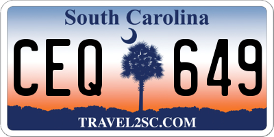 SC license plate CEQ649