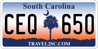 SC license plate CEQ650