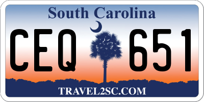 SC license plate CEQ651