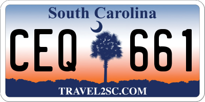 SC license plate CEQ661