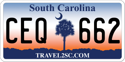 SC license plate CEQ662