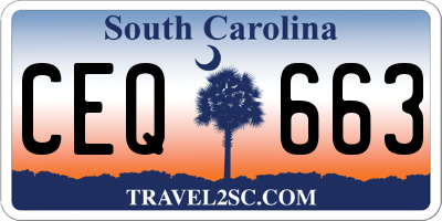 SC license plate CEQ663
