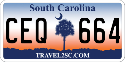 SC license plate CEQ664