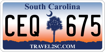 SC license plate CEQ675