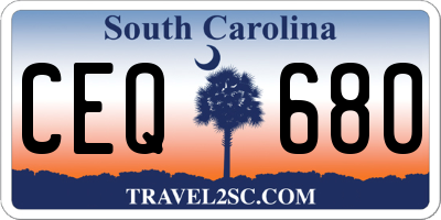 SC license plate CEQ680