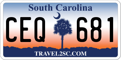SC license plate CEQ681