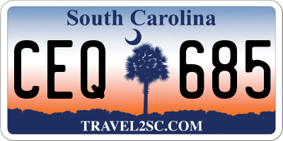 SC license plate CEQ685